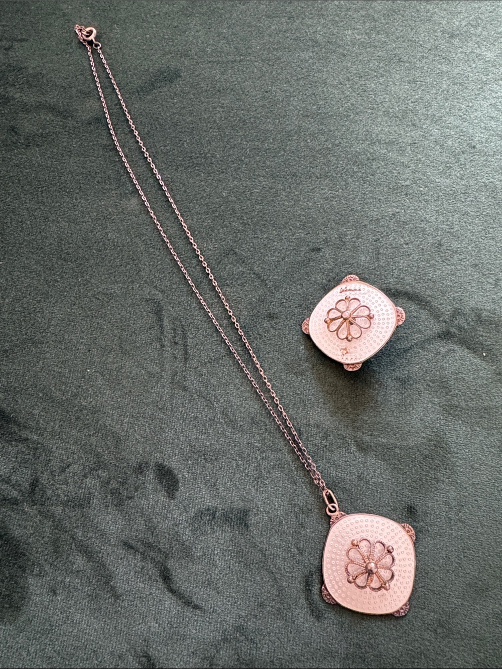 Vintage Necklace and Pin Brooch Set